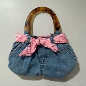 Handmade Upcycled Repurposed Denim Bluejean Booty Bag Purse Gorpcore Small